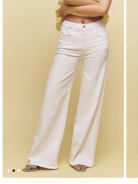Citizens Of Humanity White Wide Leg Flare Jeans
